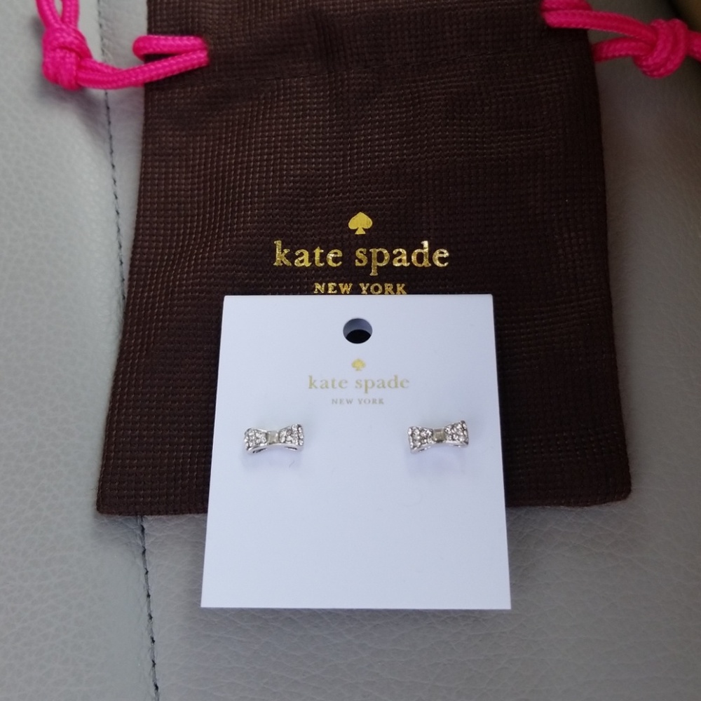 NWT Kate Spade Pave Bow earrings